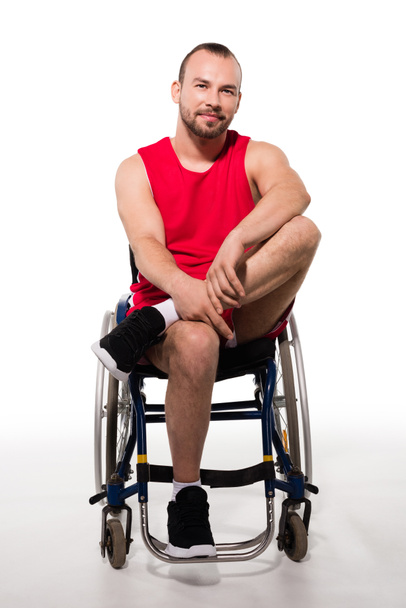 Lachende sportman in rolstoel - Foto, afbeelding