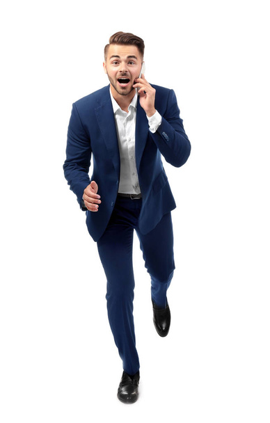 Handsome running businessman  - Photo, image