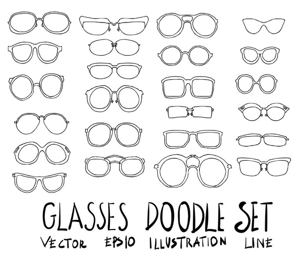 Набір ілюстрацій окулярів Малюнок ручної каракулі Вектор лінії ескізу
 - Вектор, зображення