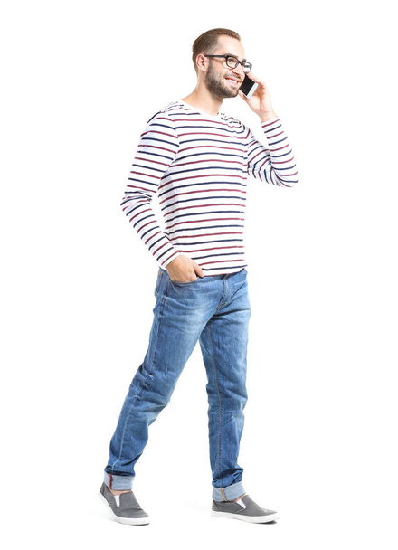 Attractive young man with smartphone  - Foto, afbeelding