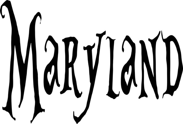 Maryland tekst znak ilustracja - Wektor, obraz
