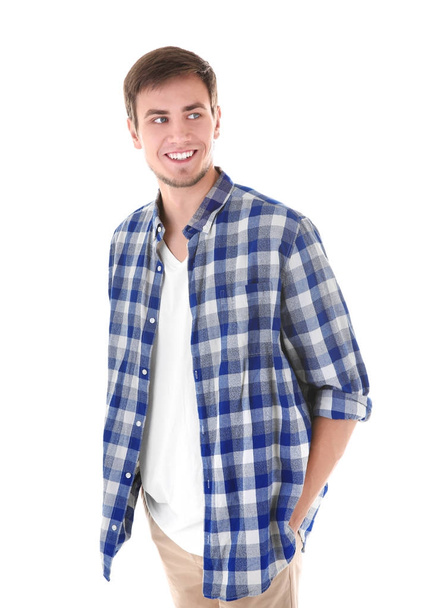 Attractive young man on white background - Photo, Image