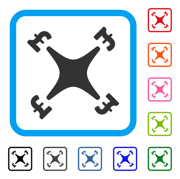 Libra de negocios Drone Icono enmarcado
 - Vector, Imagen