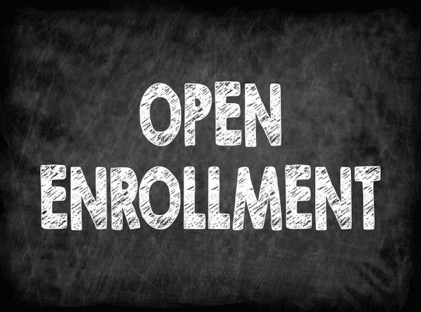 Open enrollment. Fekete tábla, textúra, háttér - Fotó, kép