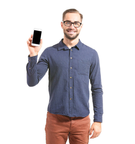 Attractive young man with smartphone  - Foto, Imagem