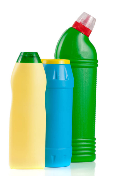 trzy butelki Demakijaż izolowana na białym tle - Zdjęcie, obraz