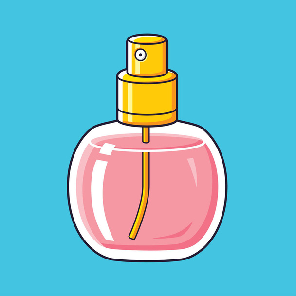Fragrância de perfume rosa frasco de spray redondo
. - Vetor, Imagem