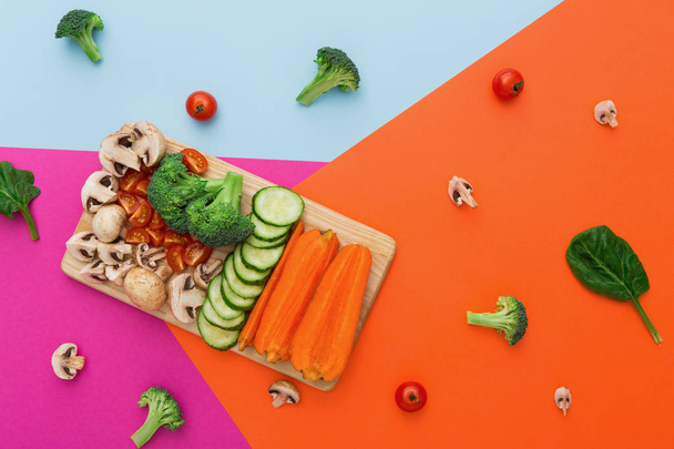 A színes, absztrakt háttér, egészséges élelmiszer zöldség - Fotó, kép