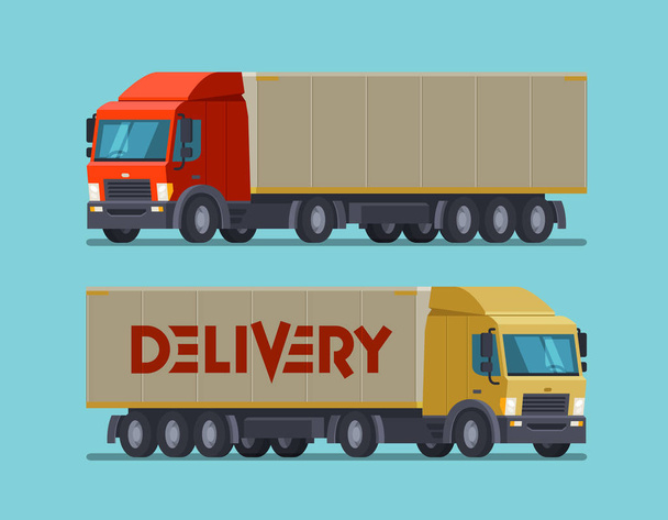 Вантажівка, символ вантажівки або значок. Доставка, доставка, концепція доставки. Мультфільм Векторні ілюстрації
 - Вектор, зображення