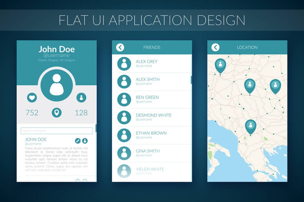 Flat UI Design Concept - Vector, Image