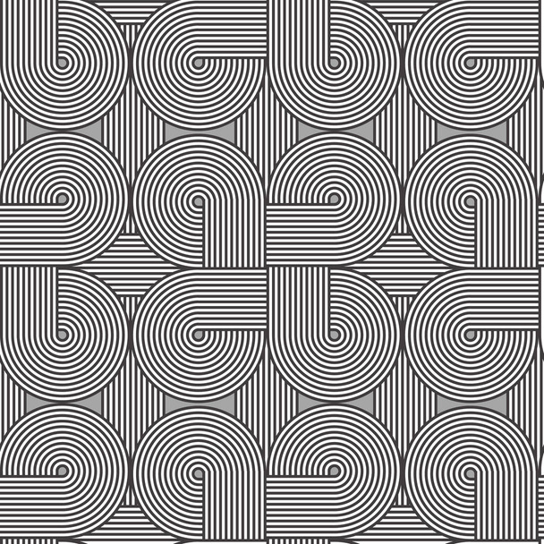 Seamless geometric pattern. Geometric simple print. Vector repeating texture. Monochromatic linear background. Retro motif graphic texture. - Vector, Image