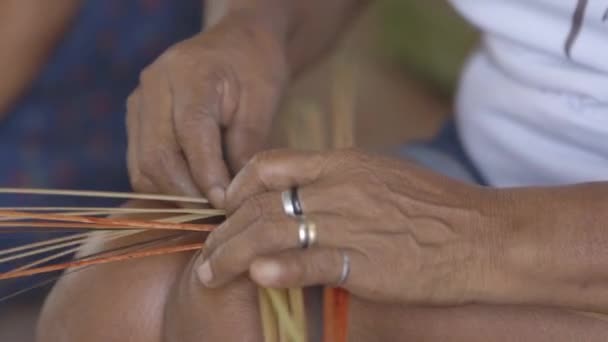 Ιθαγενών ύφανση basketwork - Amazon - Πλάνα, βίντεο