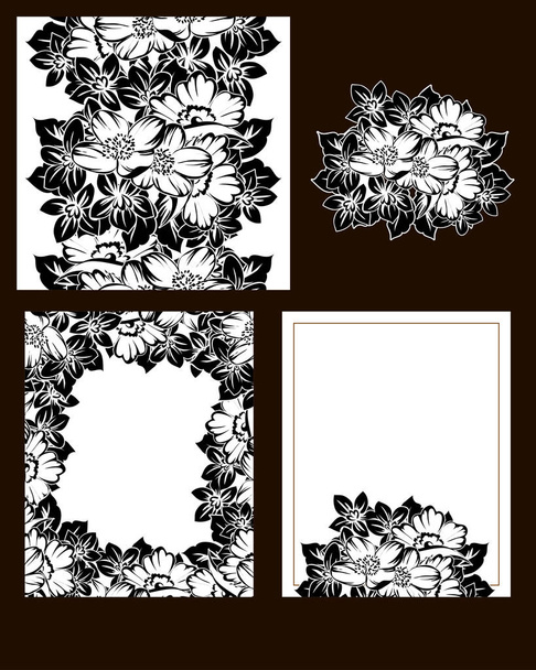 Set of floral invitation cards - Vektor, obrázek