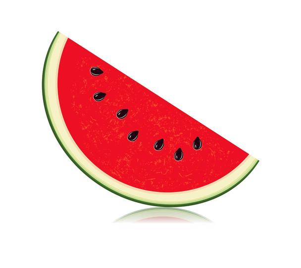 gesneden van watermeloen geïsoleerd op witte achtergrond - Vector, afbeelding