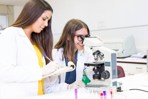 Women scientists working at the laboratory - Фото, зображення