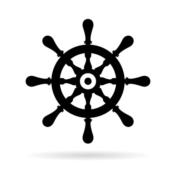 Ship steering wheel vector icon - Διάνυσμα, εικόνα
