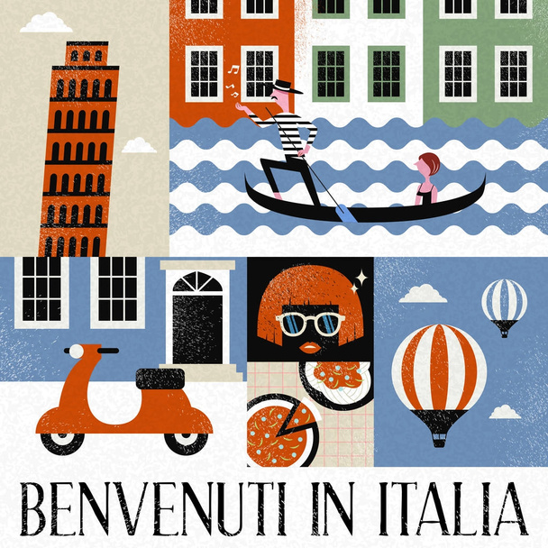 イタリア旅行コレクション - ベクター画像