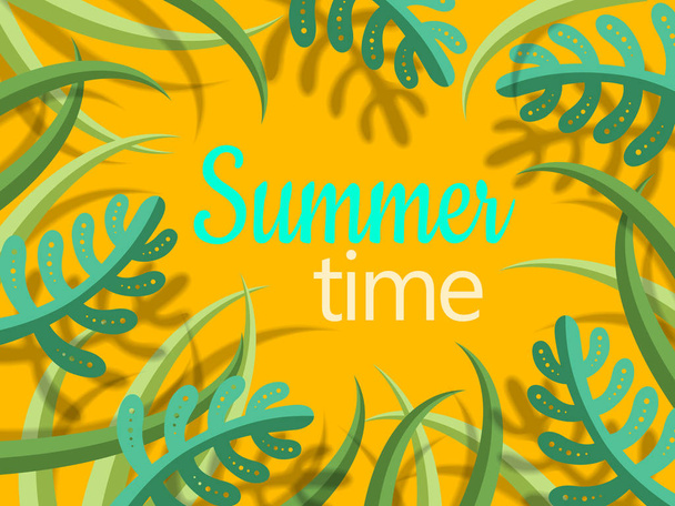 summer time yellow background - Vector, Image