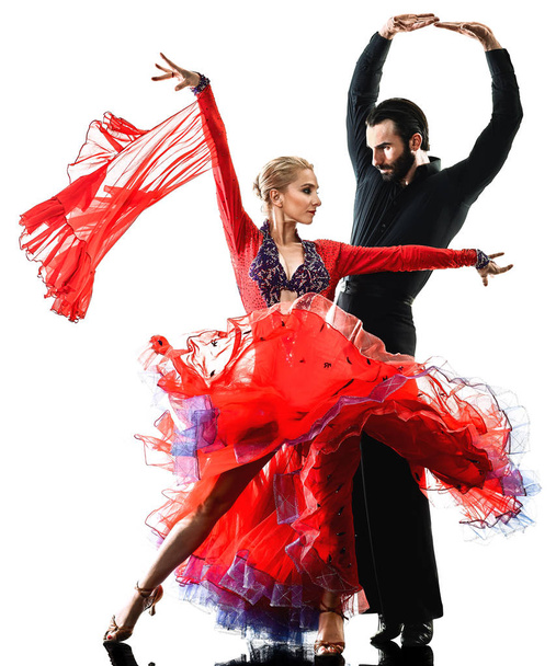man woman couple ballroom tango salsa dancer dancing silhouette - 写真・画像