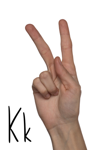 Alphabet for deaf-mutes people with hand gestures and a number l - Foto, immagini