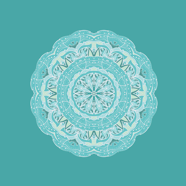 Round decorative blue mandala - Vettoriali, immagini