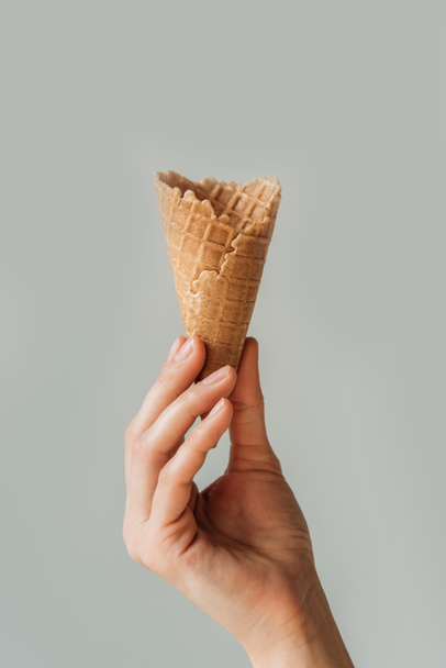 woman holding ice cream cone - Фото, изображение