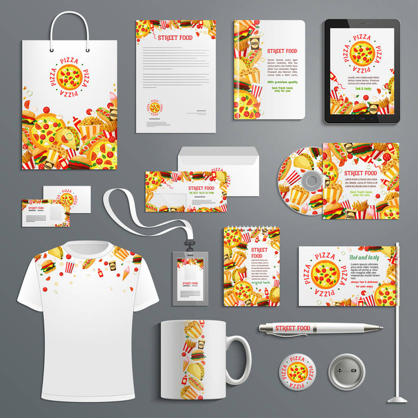 Corporate identity vector items fast food - Vector, Image