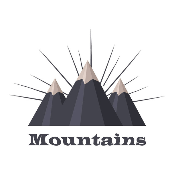 mountain logo with rays for web design - Vector, Image