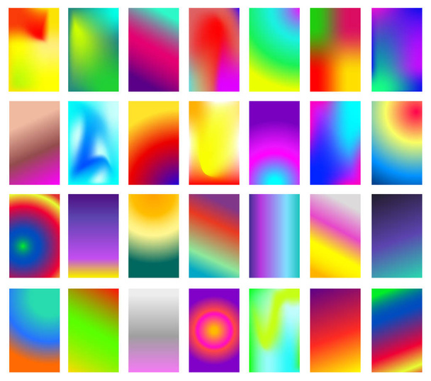 Puha színes gradiens háttér halmaza. Modern képernyő tervez részére mozgatható app. vektoros illusztráció. Elszigetelt fehér background - Vektor, kép