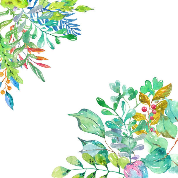 Watercolor beautiful floral design - Φωτογραφία, εικόνα