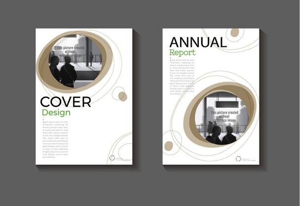 茶色のカバー サークル デザイン モダンなブックカバーの抽象的なパンフレット co - 写真・画像