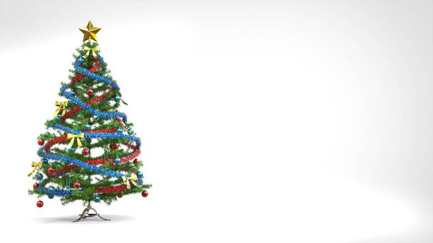 明るいクリスマス ツリー - カード テンプレート - 写真・画像