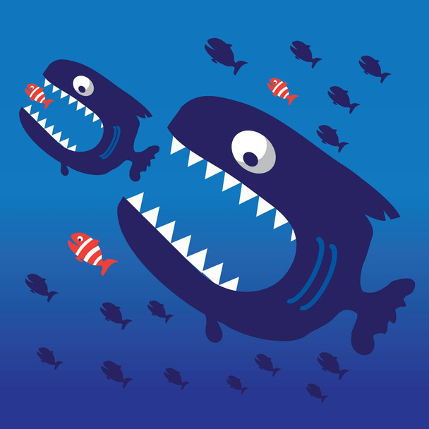 Fish illustration, t-shirt graphic - Vector, Imagen