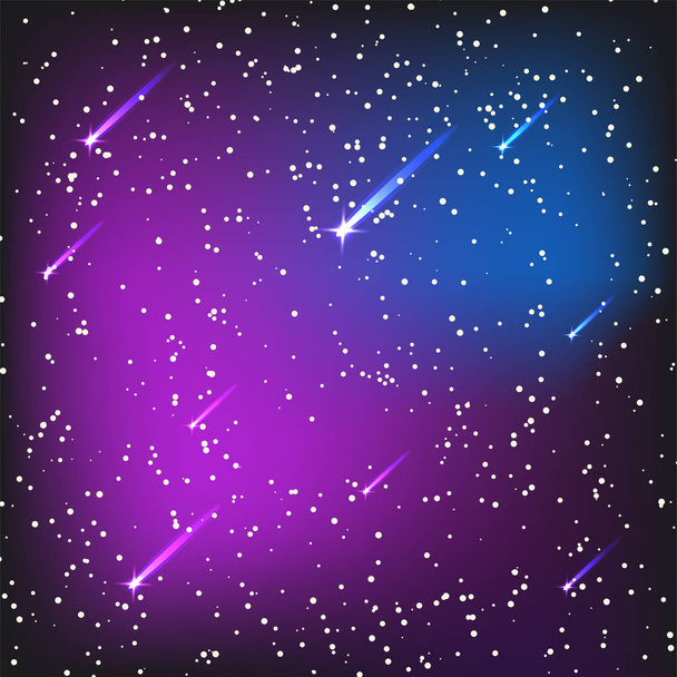 Starry outer galaxy cosmic space illustration universe background sky astronomy nebula cosmos night constellation vector realistic astrology. - Vector, imagen