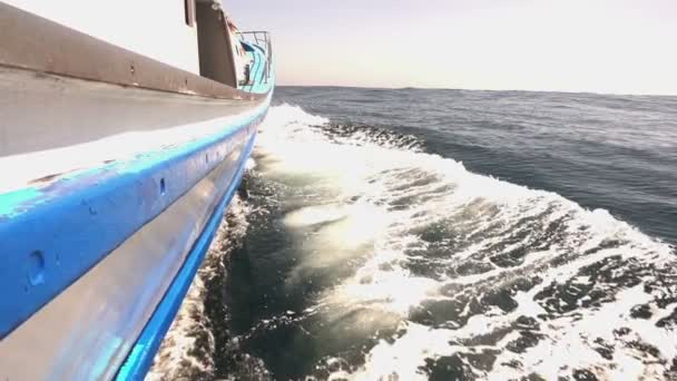 ship swimming in winter sea, slow motion - Footage, Video