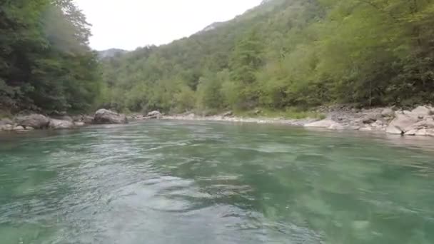 Yaz aylarında, Karadağ Tara nehirde rafting. - Video, Çekim
