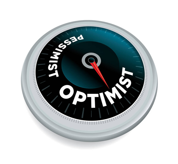 Optimisti ja Pessimisti Meter Concept Illustration
 - Vektori, kuva