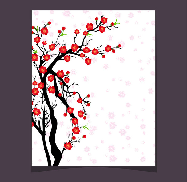 旧正月と秋祭り中旬桜の花をベクトルします。 - ベクター画像