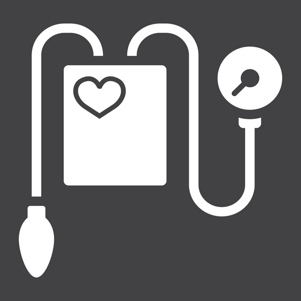 Tonometer glyph icon, medicine and healthcare - Vector, Image