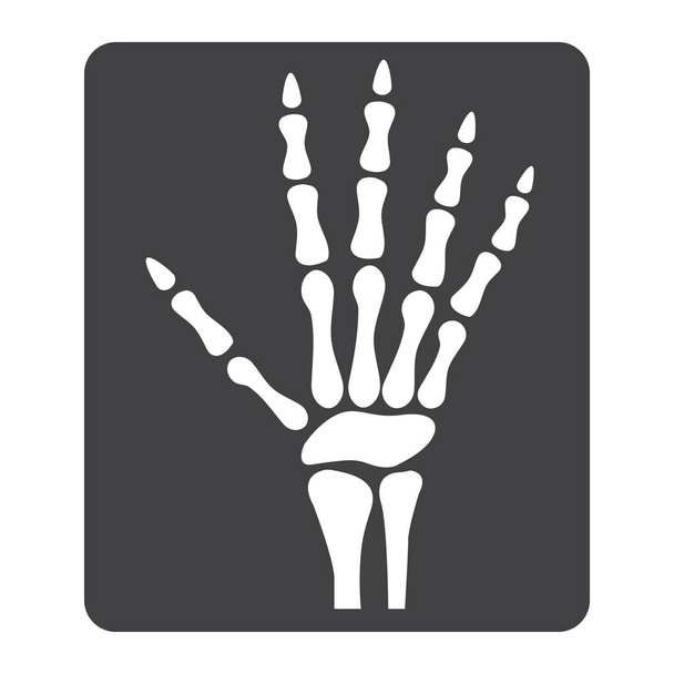 Hand X-ray glyph icon, medicine and healthcare - Vector, Imagen
