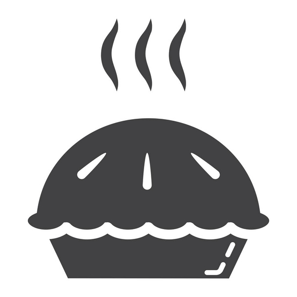 Gorące ciasto glifów ikona, jedzenie i picie, piekarnia znak - Wektor, obraz