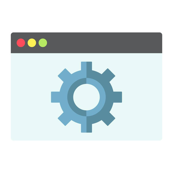 Web optimization ikona płaskie, seo i rozwoju - Wektor, obraz