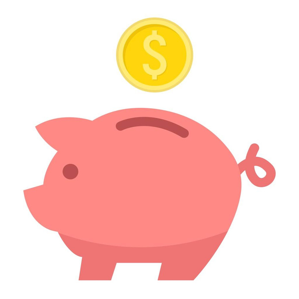 Piggy Bank flat icon, business and finance0. - Vector, Image