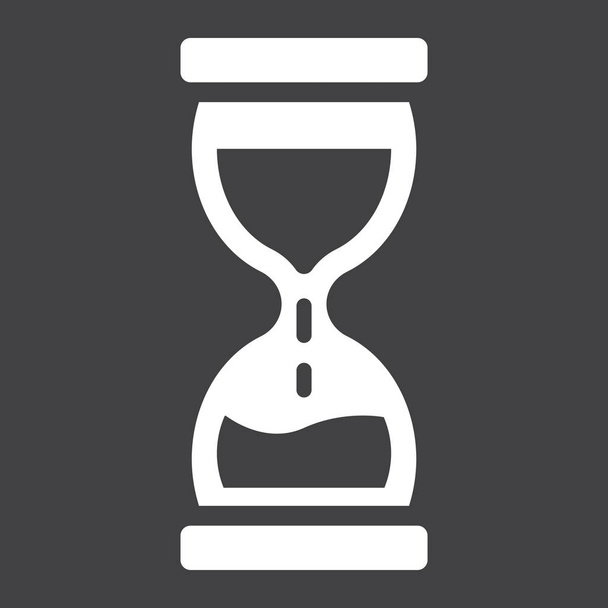 Hourglass solid icon, business and deadline - Vector, Image