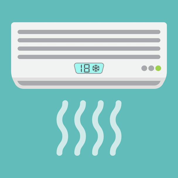 Air conditioner flat icon, electric and appliance - Vector, Image