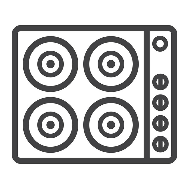 icône de ligne de plaque chauffante électrique, cuisinière électrique
 - Vecteur, image