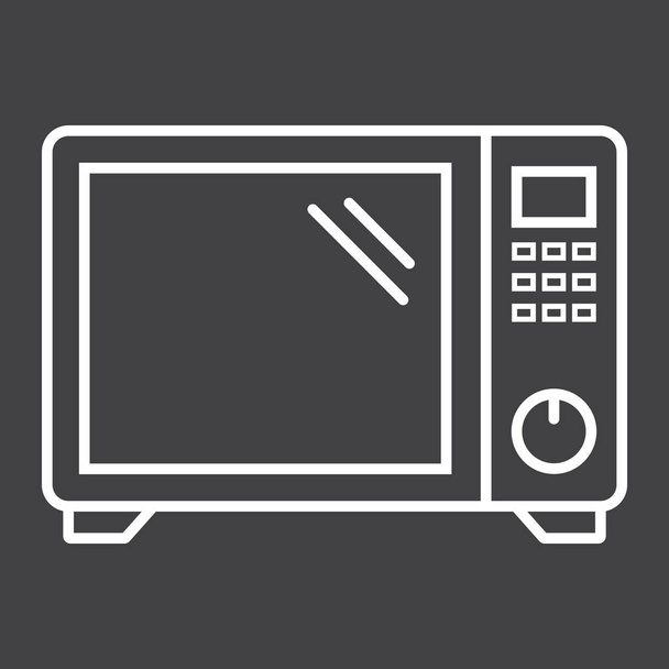 Микроволновая печь иконка линии, бытовой и бытовой техники
 - Вектор,изображение