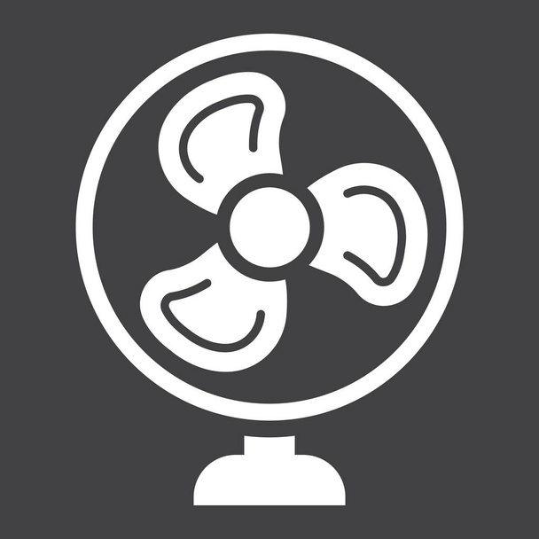 Table Fan solid icon, household and appliance - Vector, Image