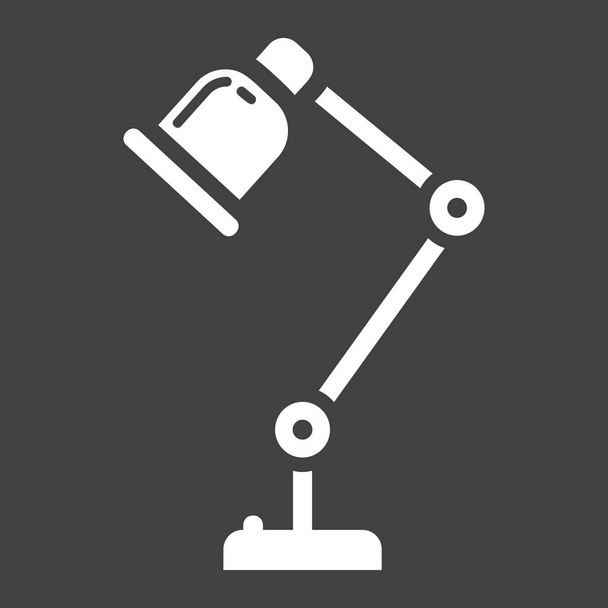 Настільна лампа суцільна іконка, настільна лампа та пристрій
 - Вектор, зображення