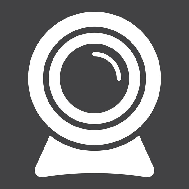 Webcam solid icon, device and camera - Vector, Image